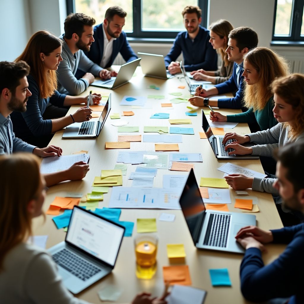 Team bei einem Strategie-Workshop