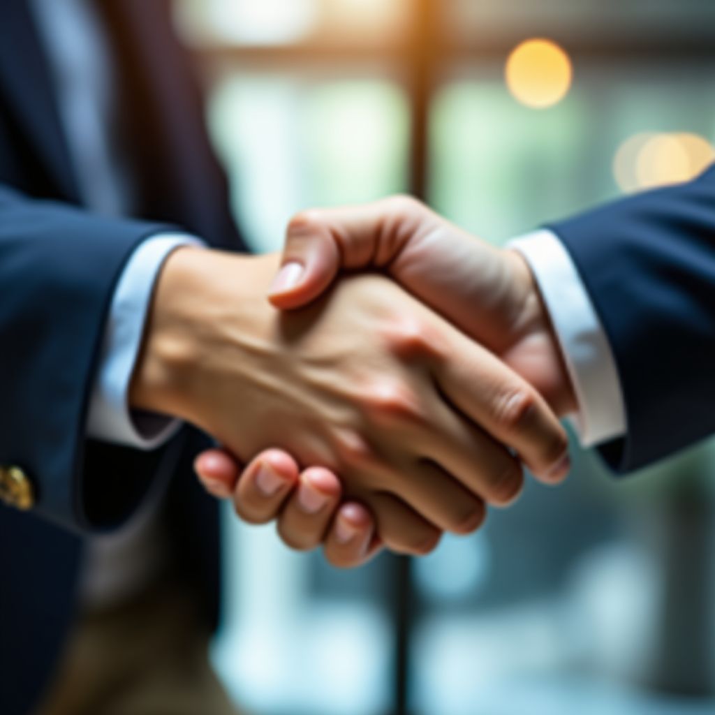 Handshake zwischen Berater und Kunde