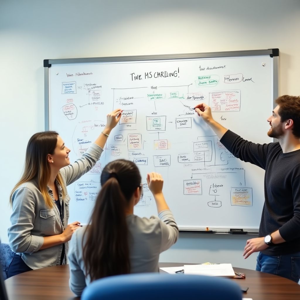 Kollaborative Arbeit an einem Whiteboard